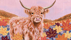 Highland Cow Maple Leaves artwork