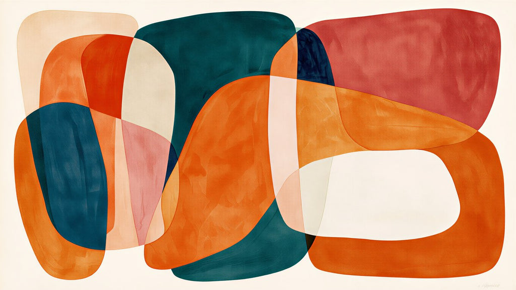 Orange Teal Organic Shapes artwork