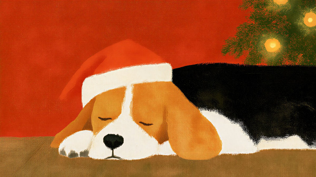 Sleepy Santa Beagle artwork