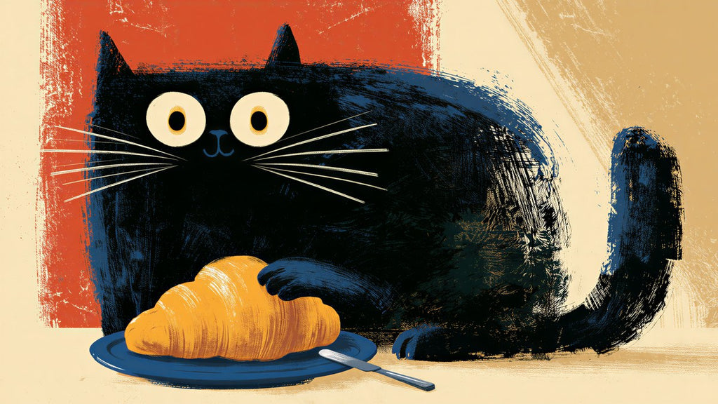 Croissant Black Cat artwork