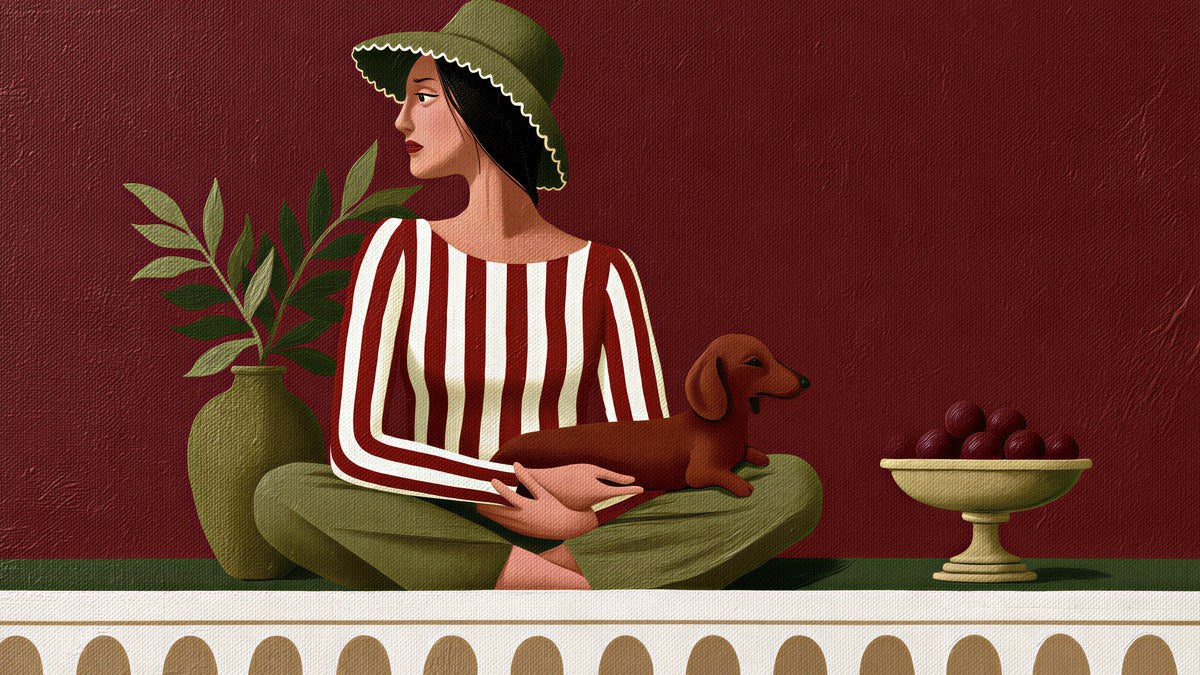Dachshund Lap Portrait artwork