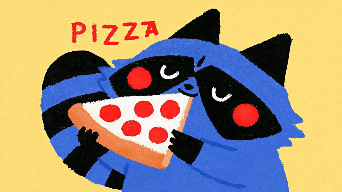 Sleepy Pizza Raccoon artwork
