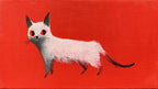 White Cat on Red artwork