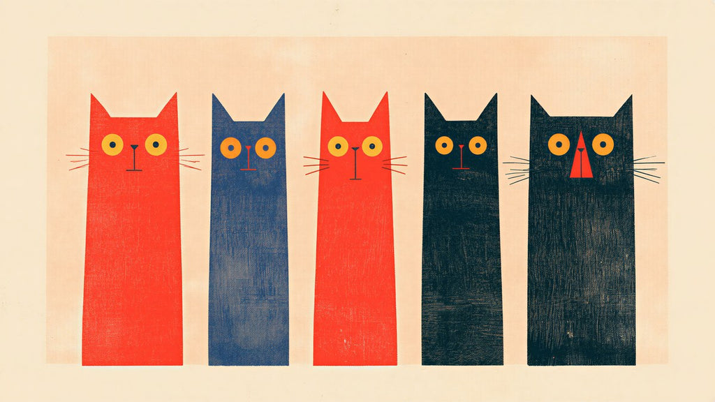Five Tall Cats artwork