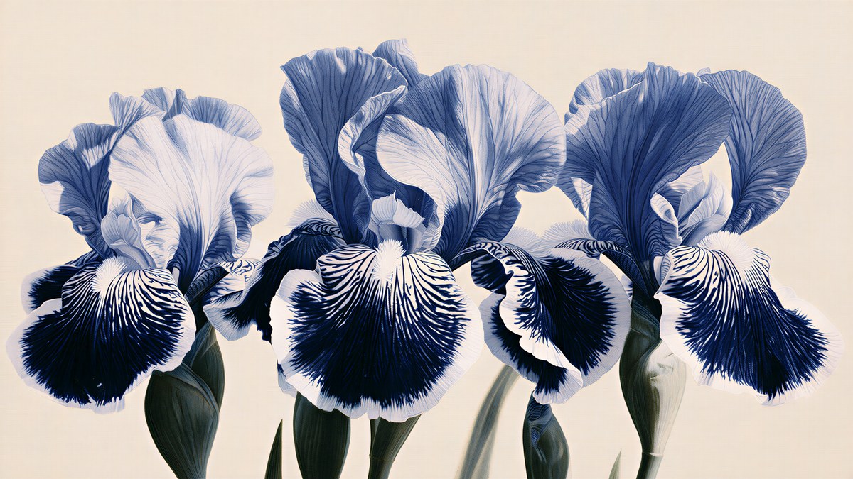 Three Blue Irises artwork