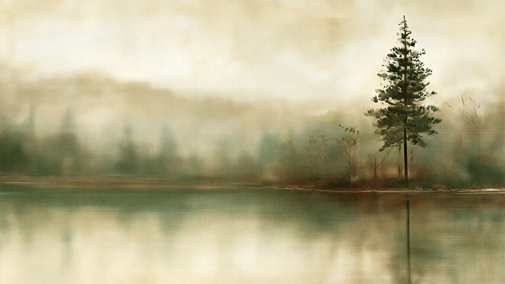 Misty Lake Lone Pine artwork