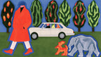 Red Coat Surreal Stroll artwork