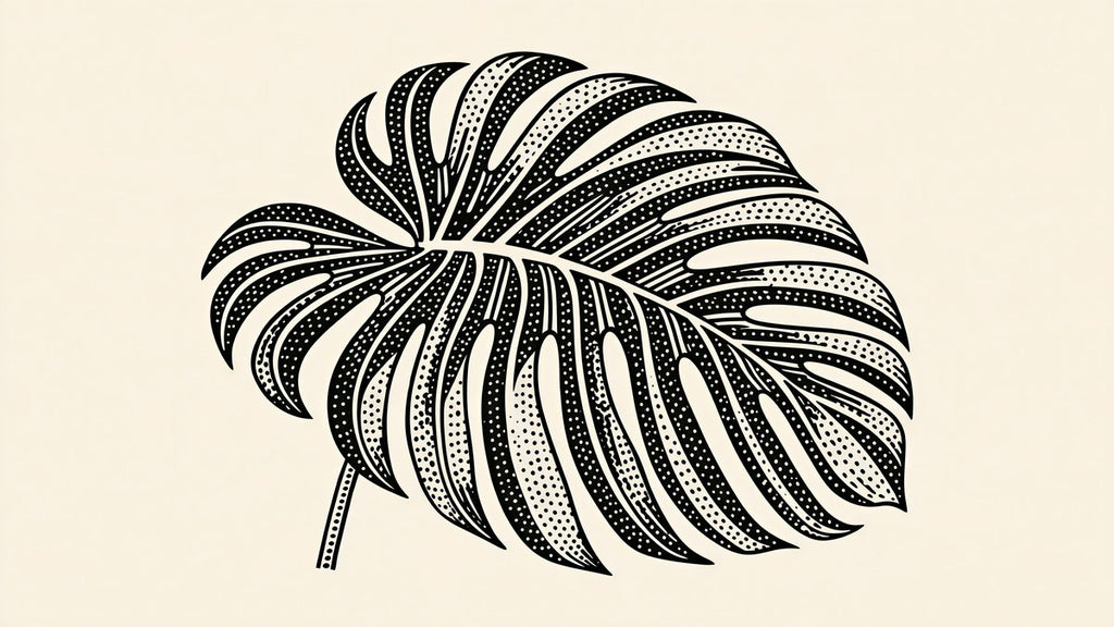 Halftone Monstera Leaf artwork