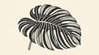 Halftone Monstera Leaf artwork