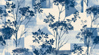 Blue Halftone Branches artwork