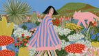 Pink Fox Garden Walk artwork
