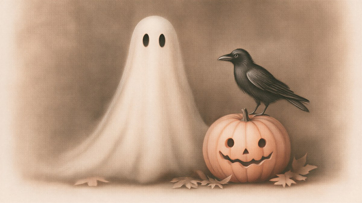 Sepia Ghost and Crow artwork