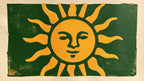 Woodblock Smiling Sun artwork