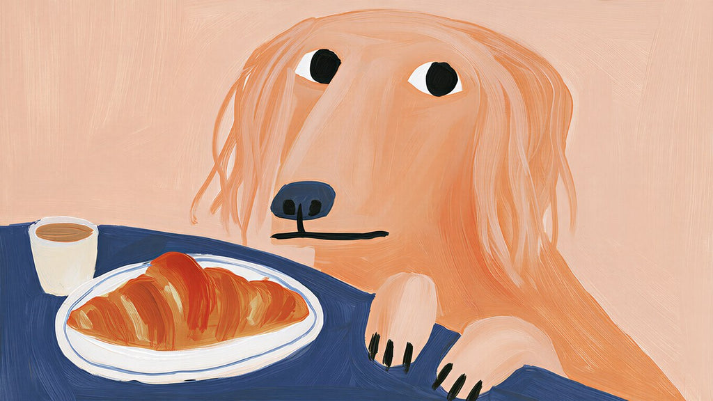 Croissant Peeking Dog artwork