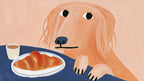 Croissant Peeking Dog artwork