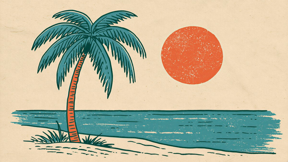 Lone Palm Orange Sun artwork