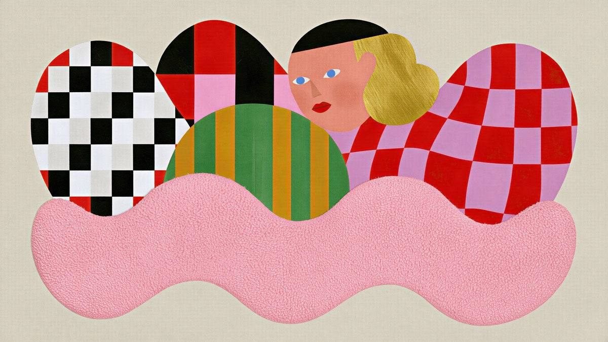 Checkered Shapes Portrait artwork