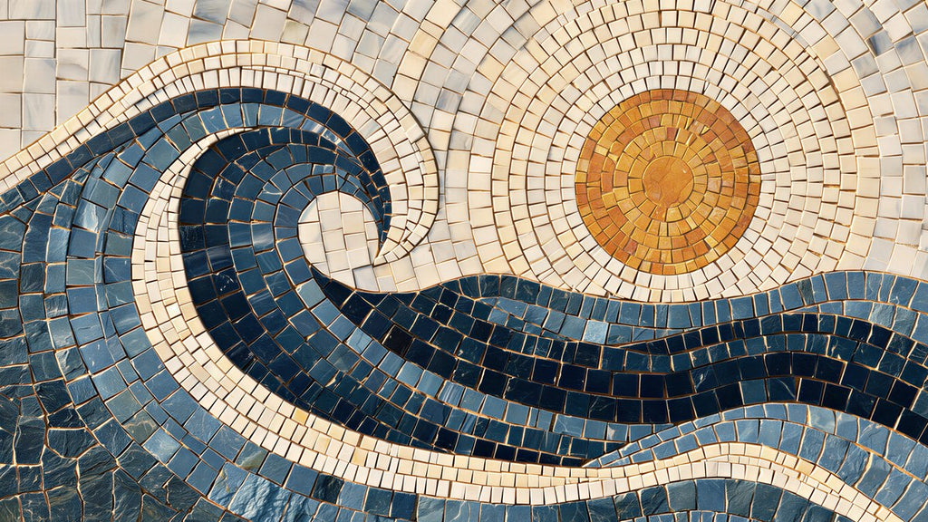 Mosaic Wave and Sun artwork