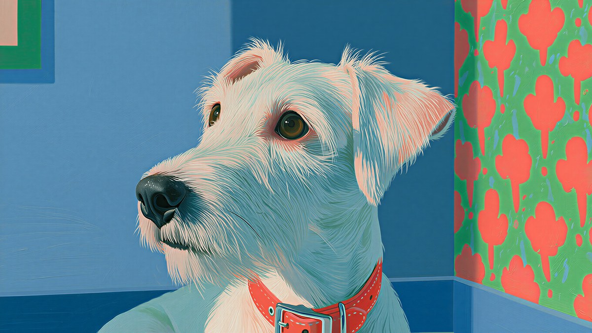 Terrier with Red Collar artwork