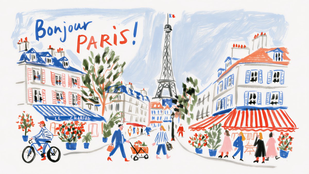 Bonjour Paris Street artwork