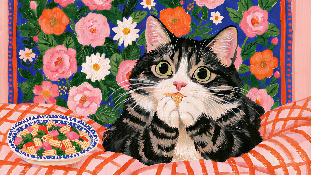 Tabby Cat Pasta Night artwork