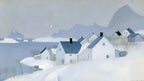 Snowy Seaside Village artwork