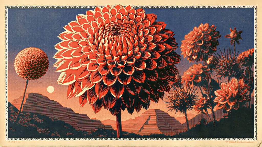Giant Dahlia at Dusk artwork