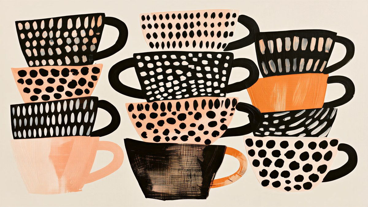 Stacked Polka Dot Teacups artwork