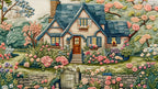 Stitched Rose Cottage artwork