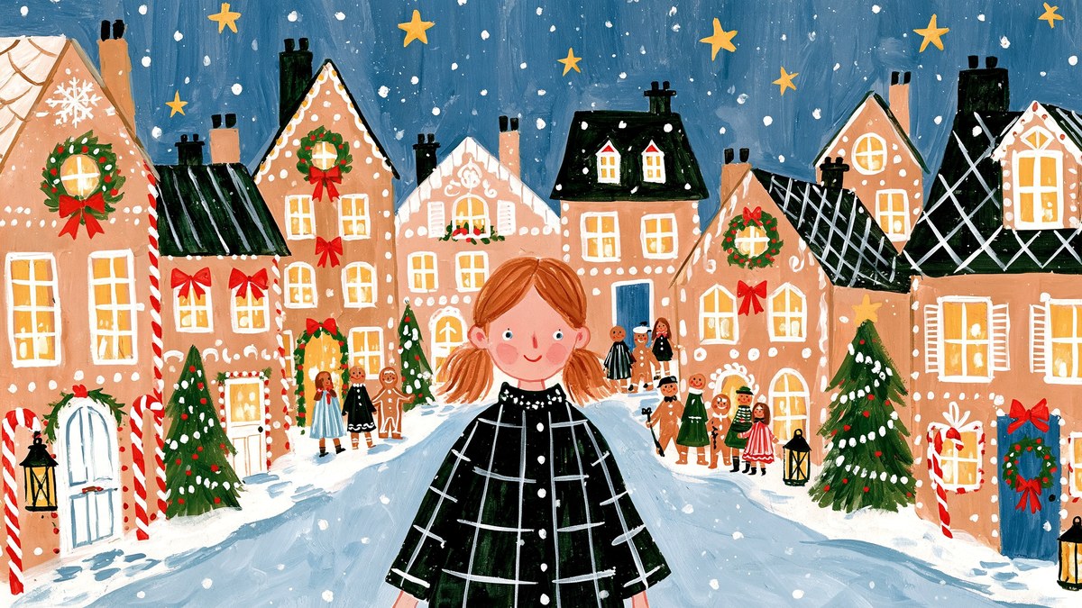 Gingerbread Village Night artwork