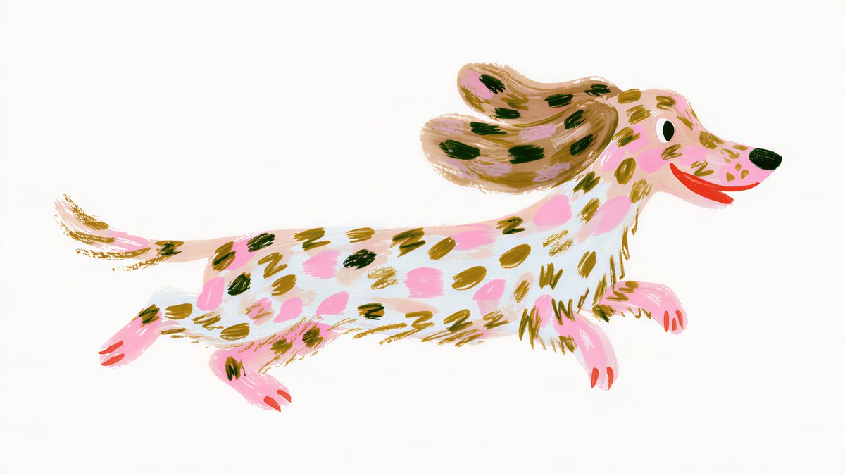 Running Spotted Dachshund artwork