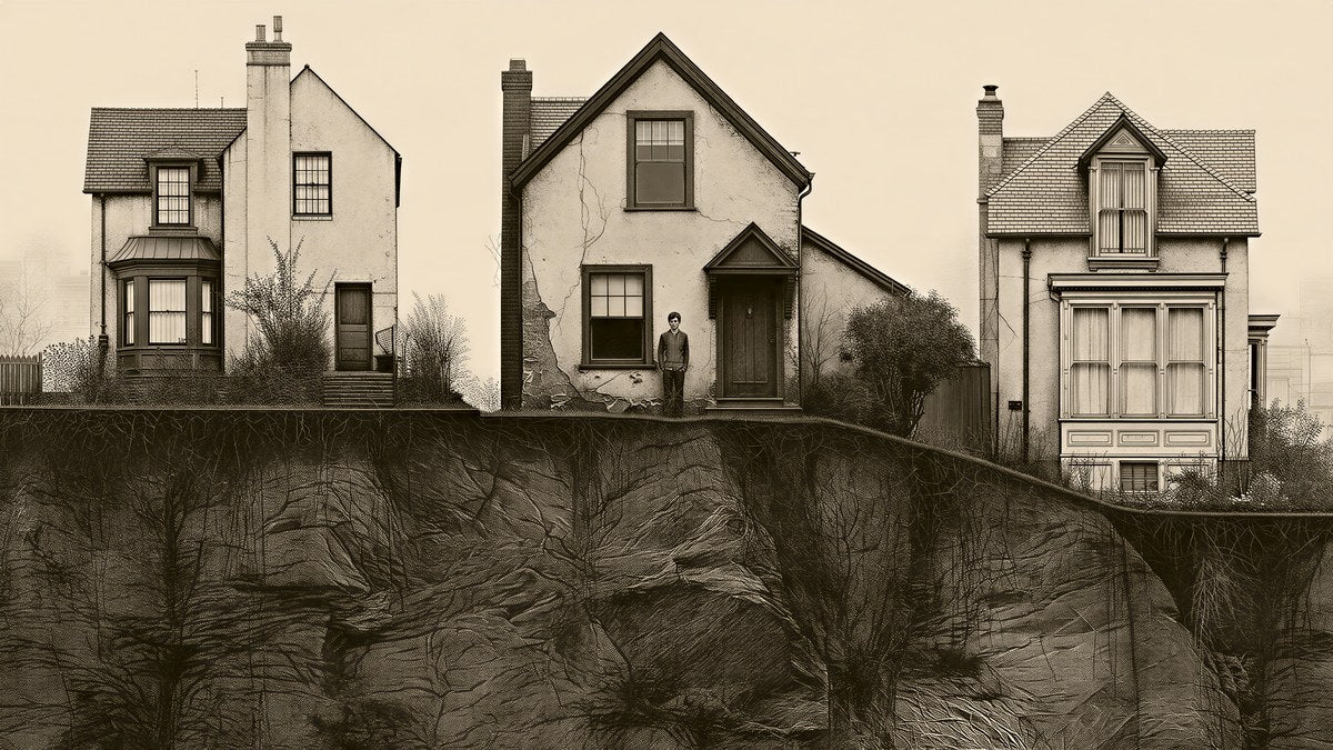 Three Cliffside Houses artwork