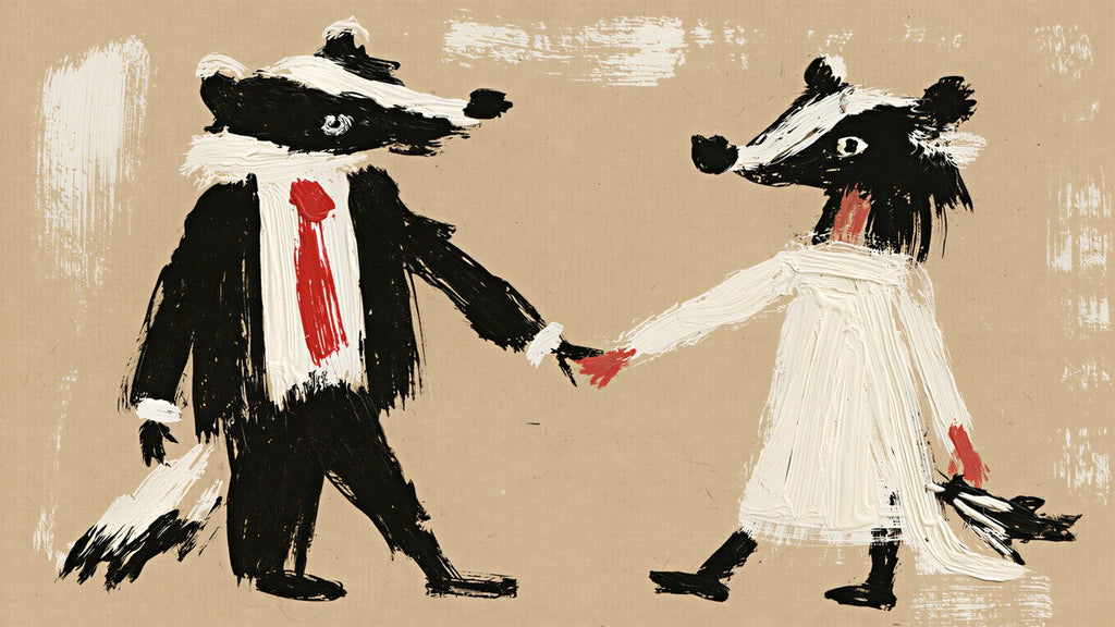 Badger Bride and Groom artwork