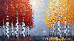 Red and Gold Birches artwork