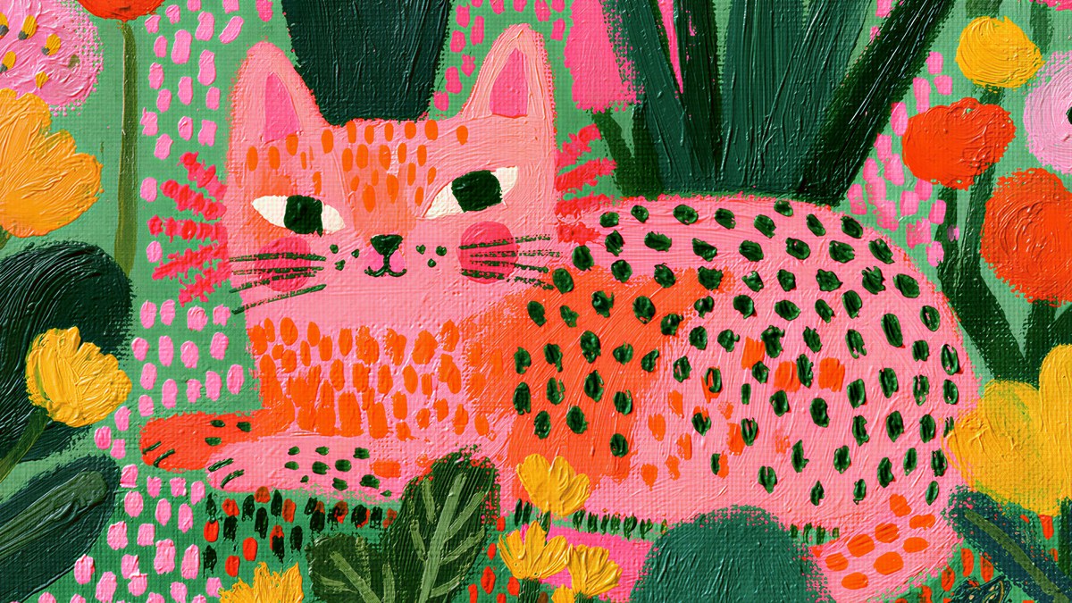 Pink Spotted Cat artwork