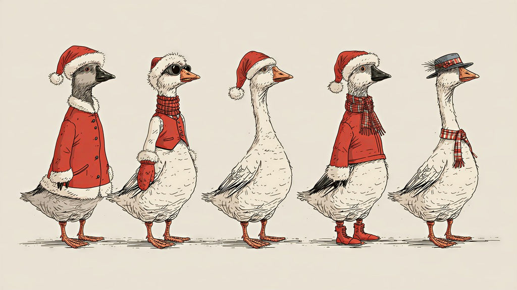 Five Festive Geese artwork