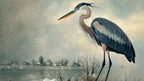 Snowy Lake Heron artwork