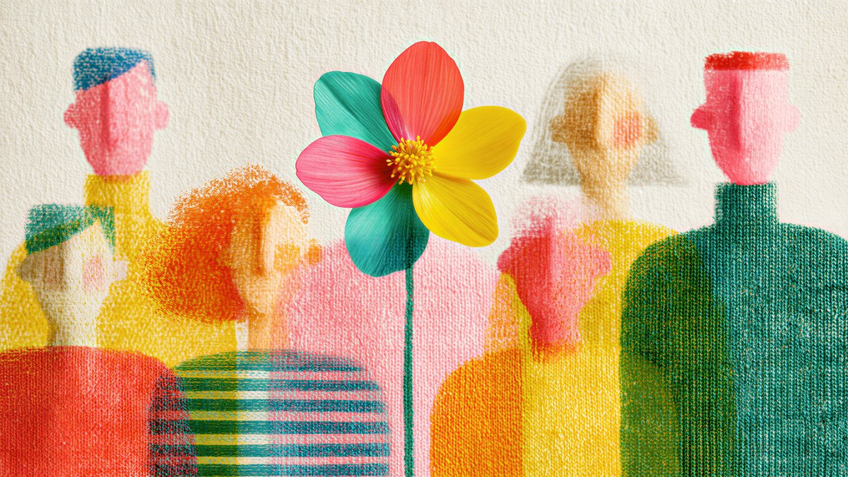 Rainbow Flower Crowd artwork