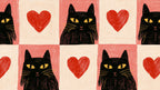 Checkerboard Cats and Hearts artwork