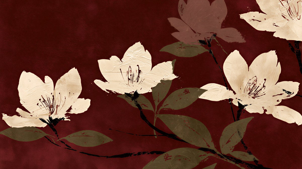 Burgundy Blossom Branches artwork