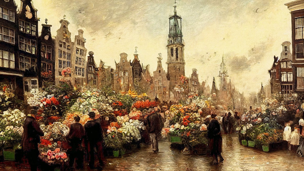 Old Amsterdam Flower Market artwork