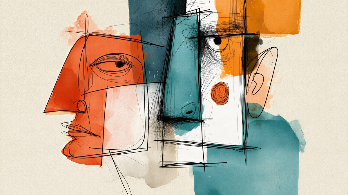 Cubist Line Faces artwork