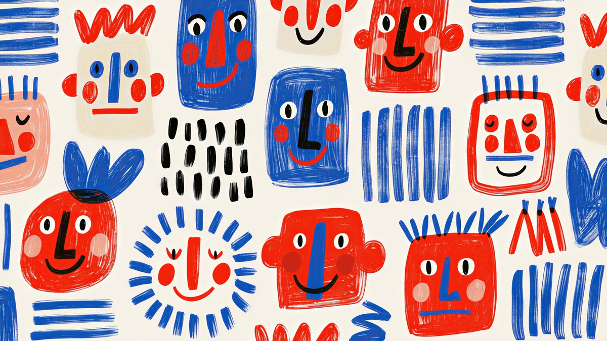 Doodle Face Pattern artwork