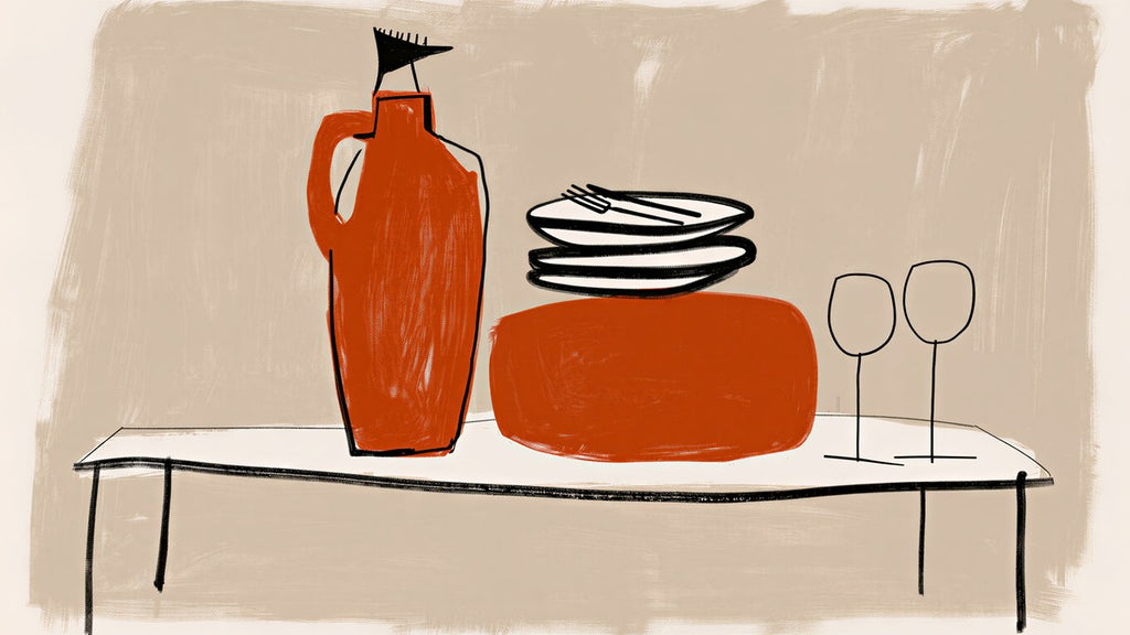Clay Jug and Plates artwork