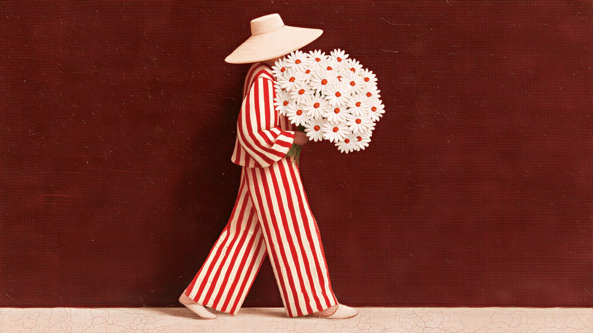 Burgundy Daisy Walk artwork