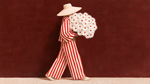 Burgundy Daisy Walk artwork