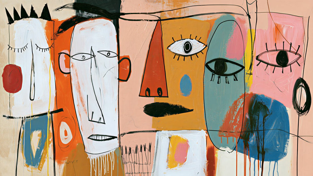 Naive Faces with Drips artwork