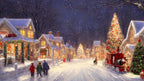 Red Truck Village Night artwork