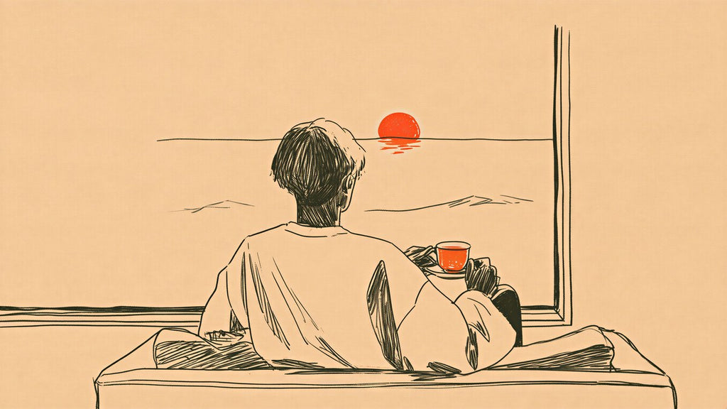 Tea at Sunset Window artwork