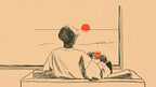 Tea at Sunset Window artwork